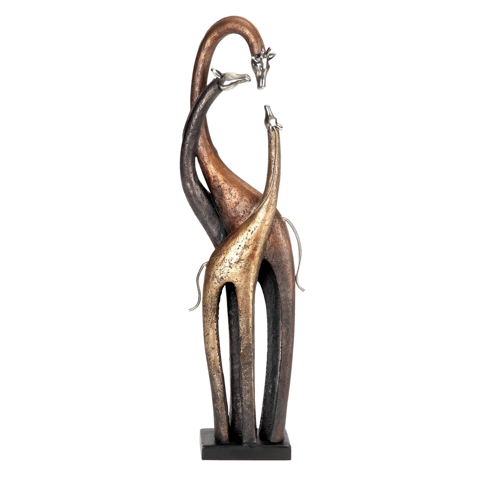 22" Brass Giraffe Sculpture